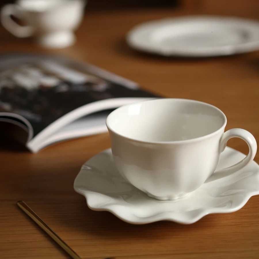 plates Nordic minimalist white ceramic coffee cups Small capacity 200ml dessert g Exquisite ceramic tableware tea cups H251209