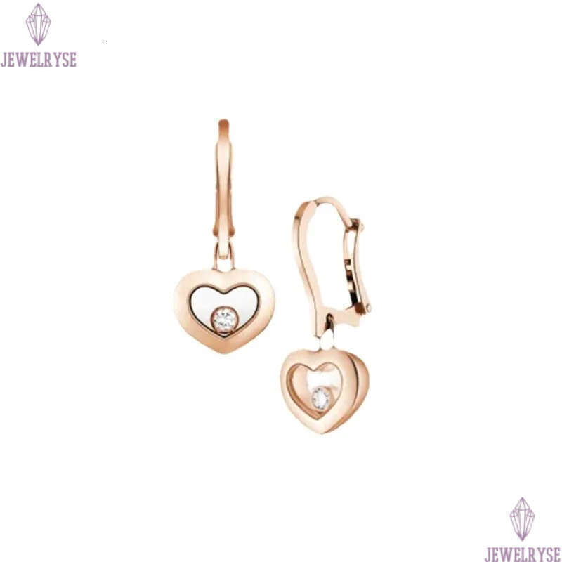 Luxury love heart designer earrings for women 18k rose gold clear Acrylic bead slide earring fashion round geometry charm earings ear rings jewelry