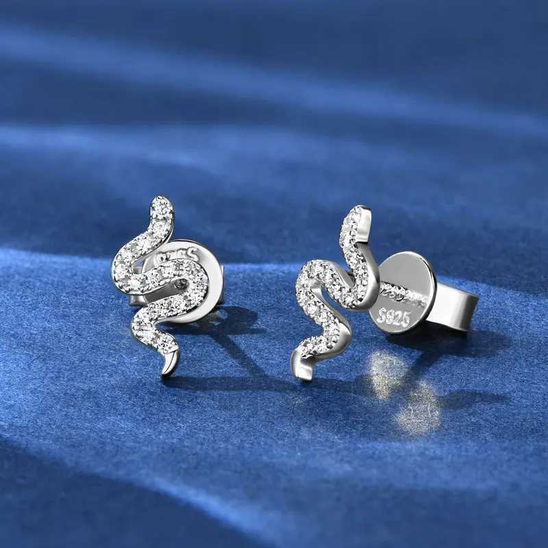 Anziw D Moissanite Stud for Women Men 925 Silver Trendy Personality Snake Earrings 2025 New Fine Jewelry Certified Gift K251209 H260202