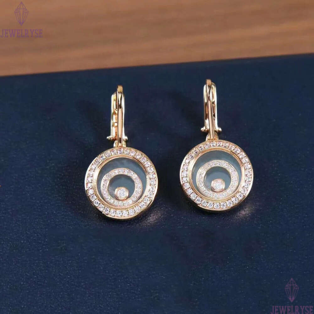 Luxury love heart designer earrings for women 18k rose gold clear Acrylic bead slide earring fashion round geometry charm earings ear rings jewelry