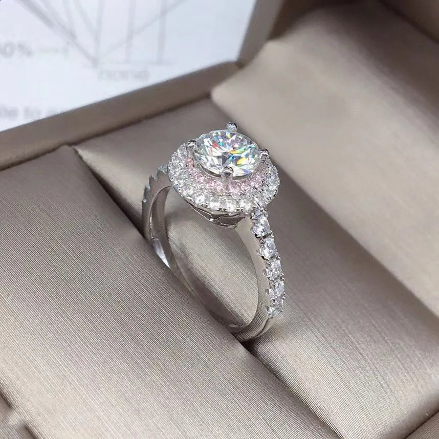 100 Real 18K Gold Ring for Women Natural Jewelry Gemstone Anillos De Bizuteria Tension Setting Mini Diamond Ring 251204