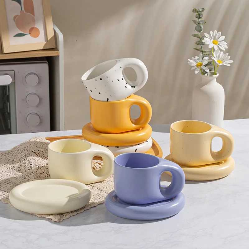 Breakfast milk cup Nordic Fat Ceramic g Summer large capacity student water cup Cute Big Belly Cups couple water coffee gs H251209