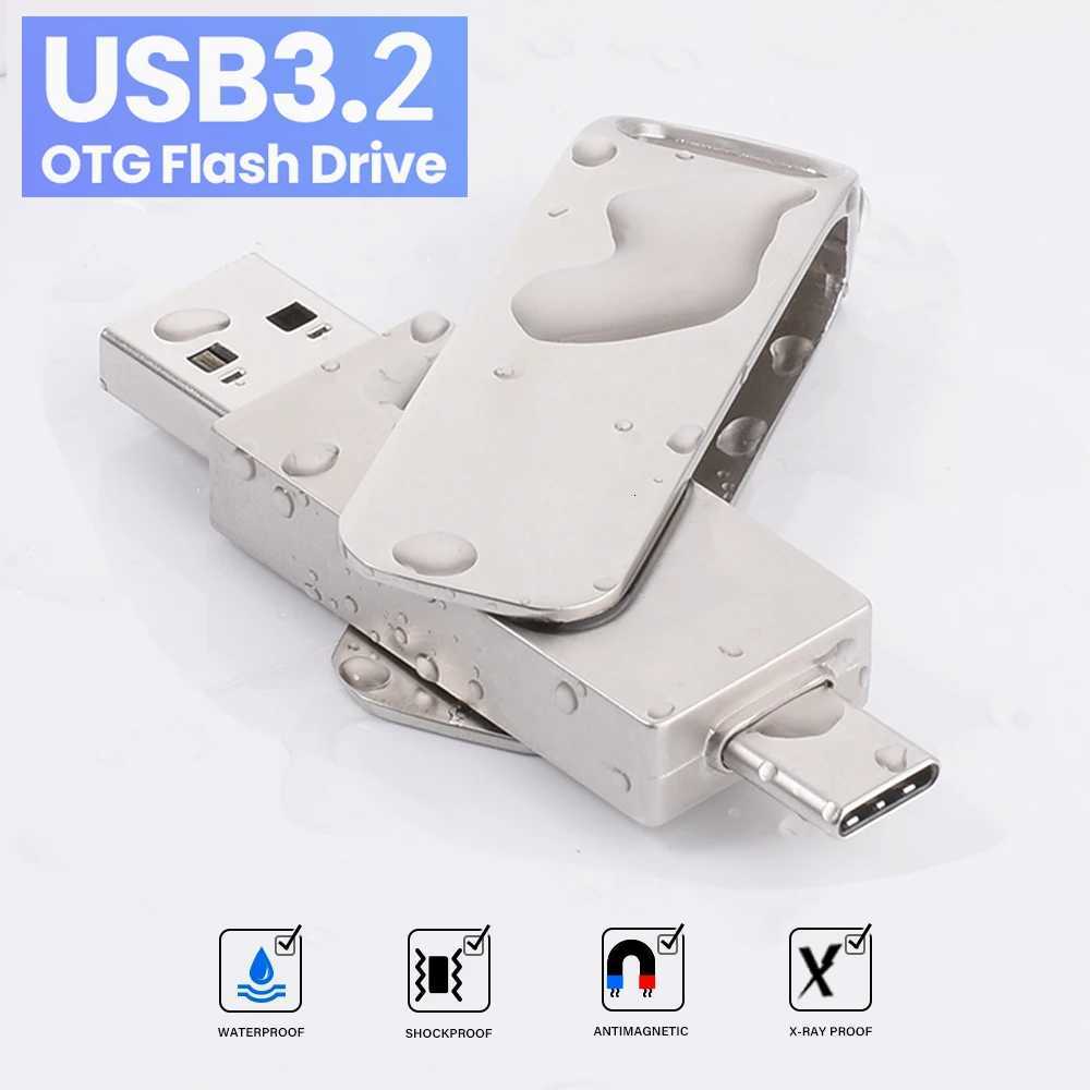 High speed TYPE C USB 32 Pen drive 256GB OTG 2 IN 1 Metal USB flash drive 128GB Pendrive 64GB USB flash drives Memory Disk C251209