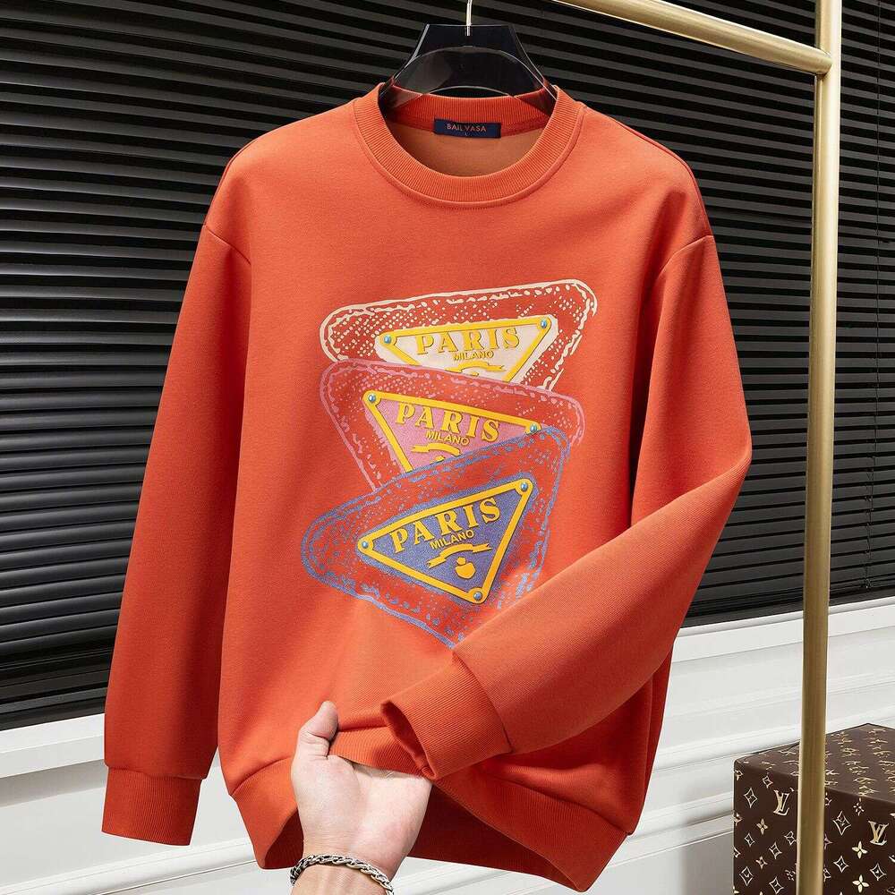European Brand Printed Light Luxury High-End Youth 2025 New Spring Autumn Round Neck Versatile Fashion Top Sweatshirt
