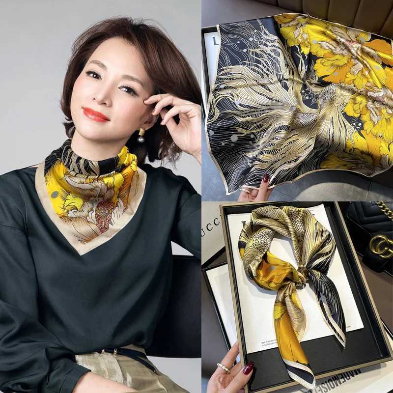 Luxury New Women Silk Printed Design Scarf For Women Fashion Neck Tie Hand Bag Foulard Wrist Kerchief Shawl Wraps Hajib Silk Scarves Y251208