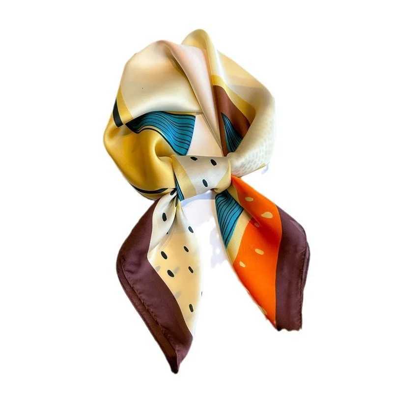 Luxury 70cm Polka Dot Printed Silk Scarf Women Simulated Silk Elegant and Versatile Headwear Bag Accessories Clothing Square Scarf Y251208