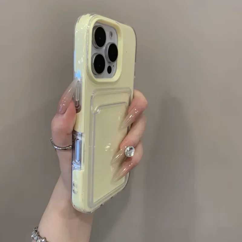 Luxury Clear Card Slot Holder Phone Case For IPhone 16 15 14 11 13 12Pro Max Wallet 2 in 1 Soft Protector Shockproof Candy Cover C251209