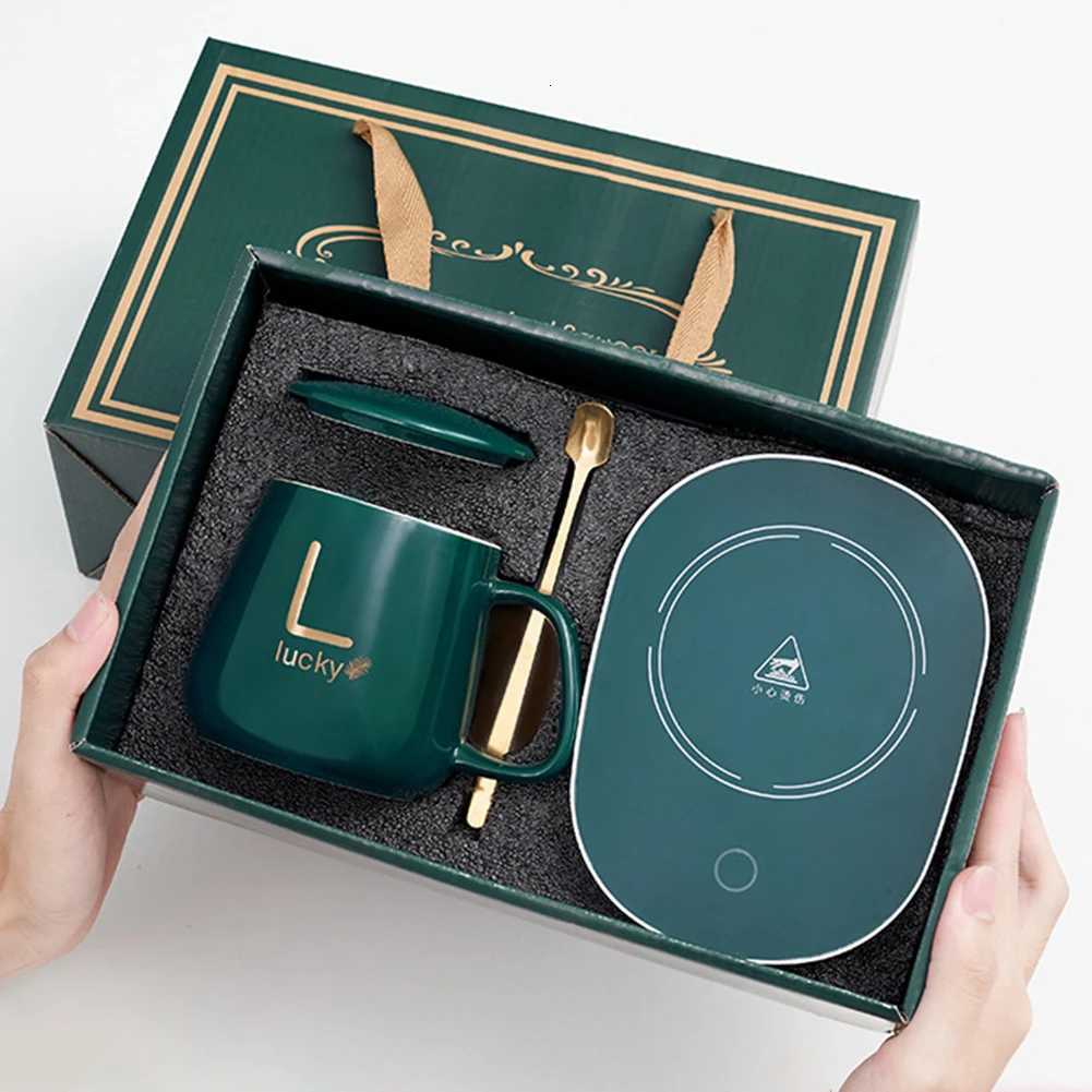 400ml Creative Coffee g /Heating Pad Giftset 55 Constant-Ceramic Coffee Cup Smart Thermostat Coaster For Friends Familys H251209