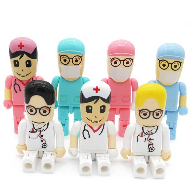 JASTER Cartoon Doctor USB 20 Flash Drive 128GB Silicone Nurse Gifts For Children Memory Stick 64GB Gift Pen Prive 32GB C251209