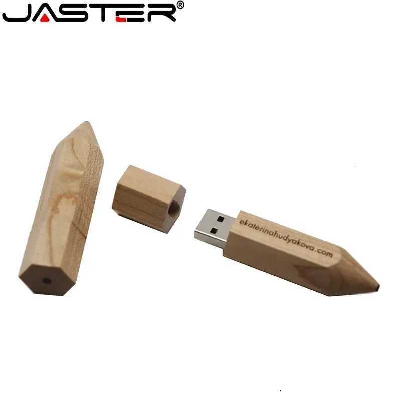JASTER Wooden pencil USB flash drive 128 GB gifts cust Pen drive 32GB Pendrive 64GB memory stick U Disk C251209