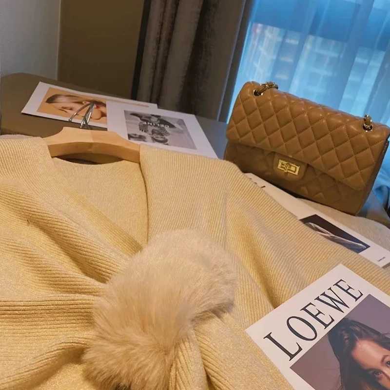 Luxury Women Knitting Crochet Cardigan Cloak Poncho Pompoms Capes Autumn Winter Open Front Sweater Elegant Shawl With Fluffy Pompoms Y251208