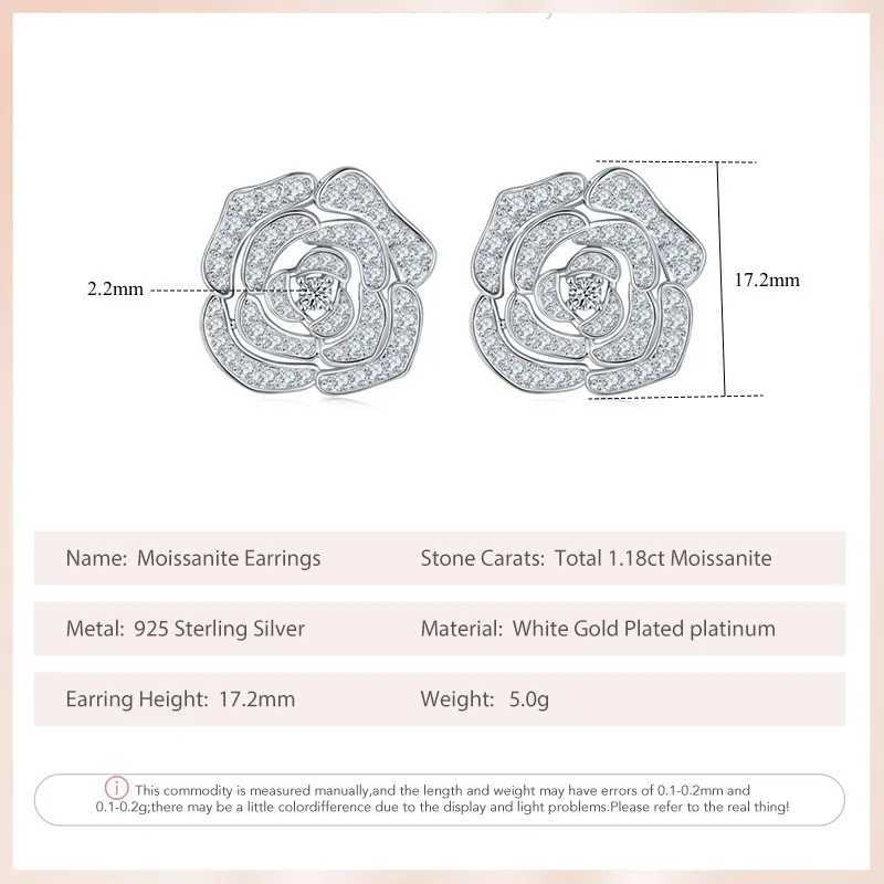 Follow Cloud 118ct Flower Shape All Moissanite Stud Earrings for Women Sparkling Simulated Diamond Jewelry 925 Sterling Silver K251209 H260202