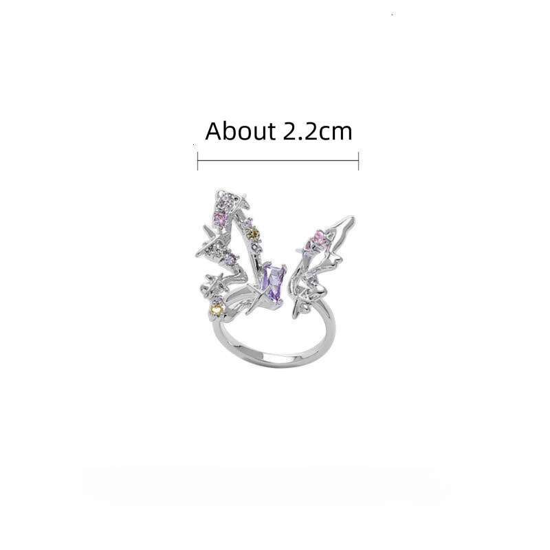 DHcollections Fashion Hollow Butterfly INS Style Niche Non-Fading Elegant Design Versatile Cross-Border Index Finger Ring