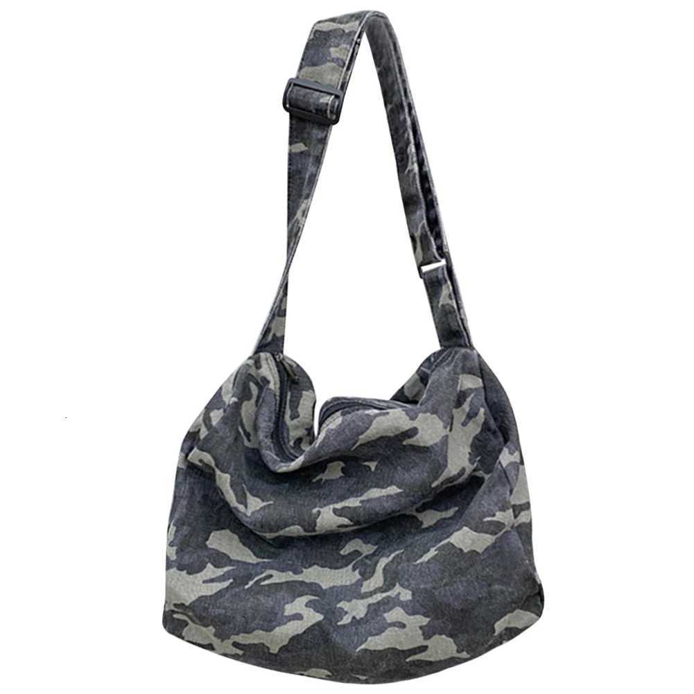 Canvas Messenger Bag Camouflage Wen Tote Handbag Large Capacity Japanese Wable Zipper for Leisure Travel Shopping Hand Bag Y251209