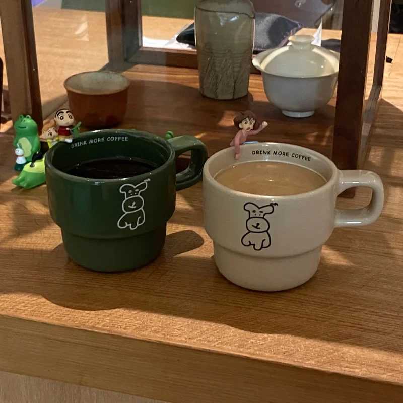 Cute Cartoon Dog Coffee Cup Gentle Milk Coffee Fall And Winter g Ceramic Cup Couple Cup Gift Ju Cold Drinkware H251209
