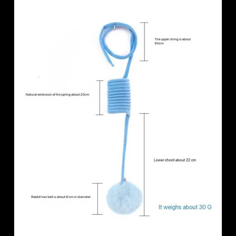 Cat Toy Plush Ball Pet Cat Spring Cat Stick Can Hanging Door Stretch Cat Toys Cat Toys Interactive for Cats Training Supplies M251209