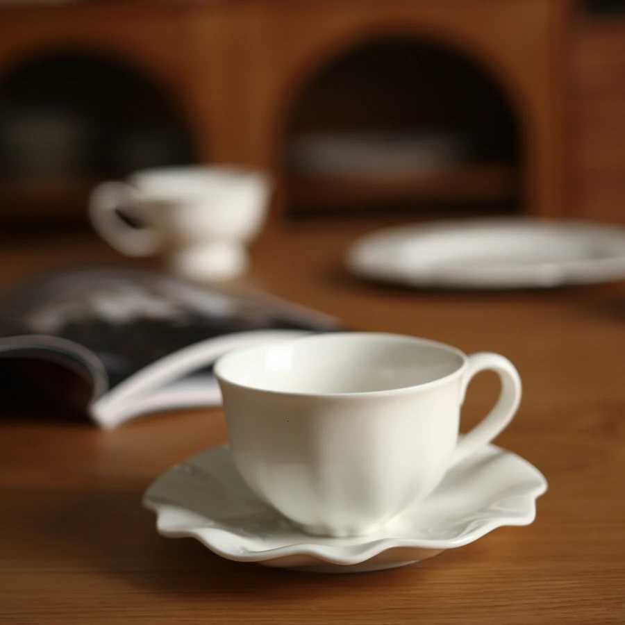 plates Nordic minimalist white ceramic coffee cups Small capacity 200ml dessert g Exquisite ceramic tableware tea cups H251209