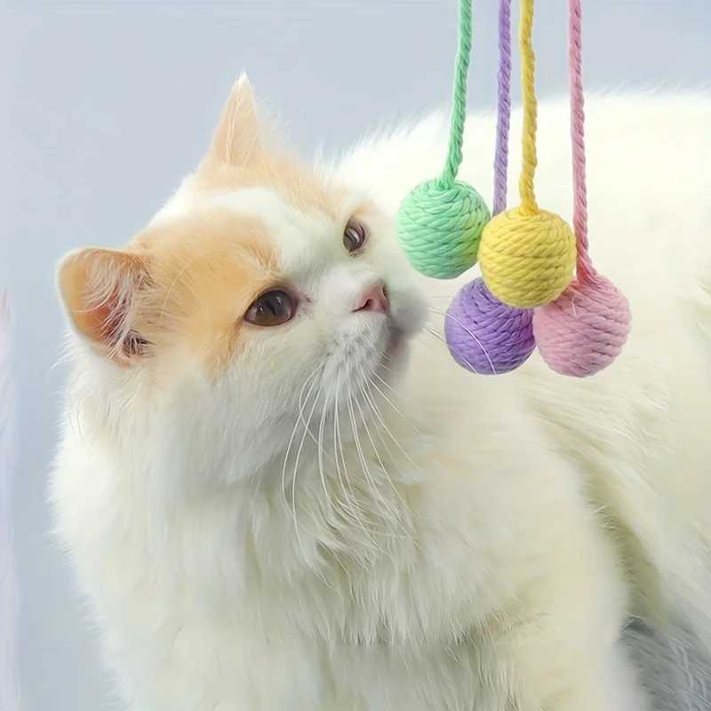4Pcs/set Colorful Cotton Rope Ball Cat Toys Interactive Pet Toy for Cats Kittens M251209