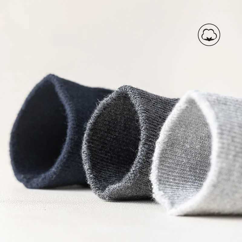 3pairs Mens Cotton Socks Casual Breathable Mens Solid Color Black High-Quality Socks Office Business SokT251209