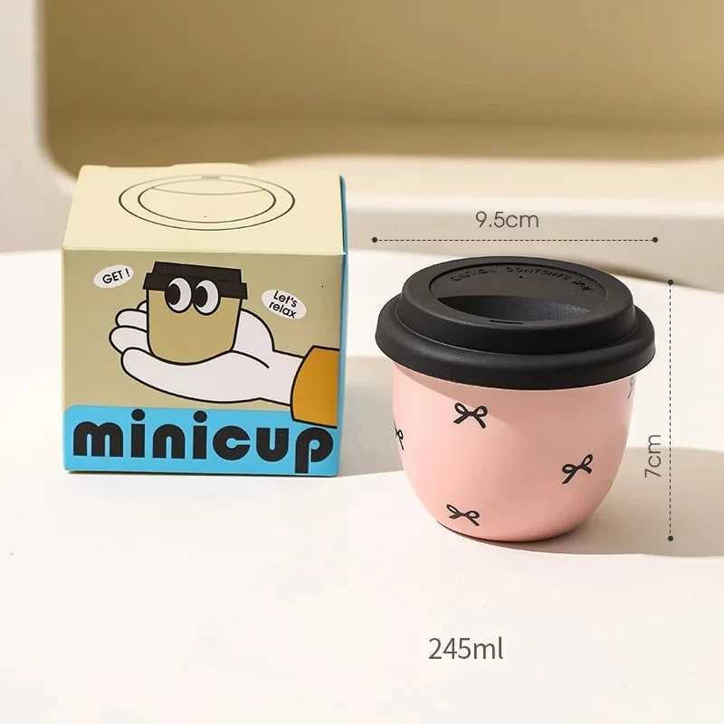 Cute and Portable Cup with Silicone Lid Hand-held Coffee Cup Girls Best Friend Water g Beautif Drinking Ceramic Cup H251209