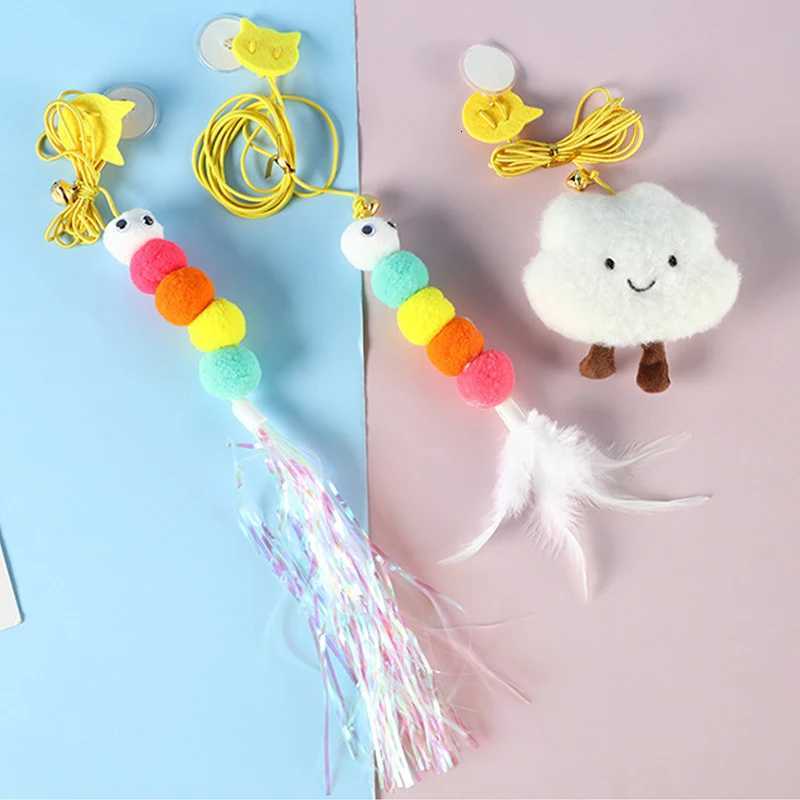 Cat Toy Swing Sticky Disc Elastic Hanging Door Teasing Cat Toy Swing Sticky Disc Elastic with Bell Hanging Door Teasing M251209