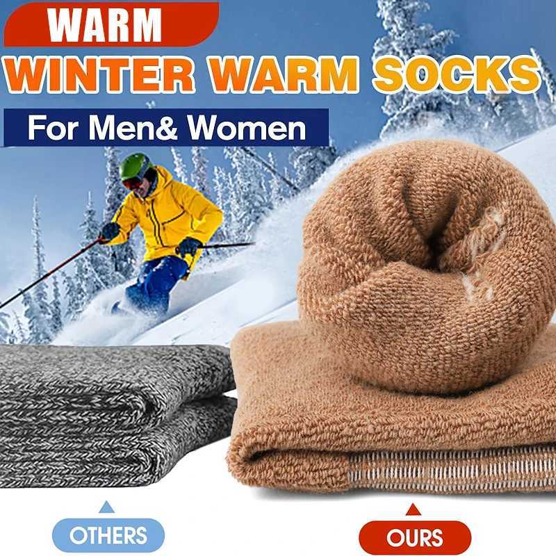 5 Pairs Thicken Camel Print Crew Socks Mens Winter Casual Heavy Knit Mid-Calf Sock Fleece Lined Comfort for Outdoor/IndoorT251209