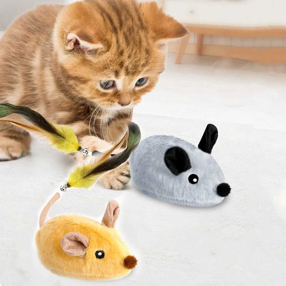 Cat Mouse Interactive Plush Toys Pet Moving Mice Toy LED Glow Electric Telecontrol Auto Rechargeable For Indoor Cats M251209