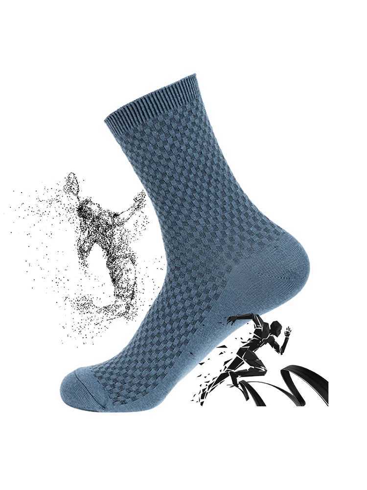 5 Pairs/Lot Mens High Quality Bamboo Fiber Socks Sweat Absorbent Breathable Medium Tube Socks Business Casual Solid Color SocksT251209