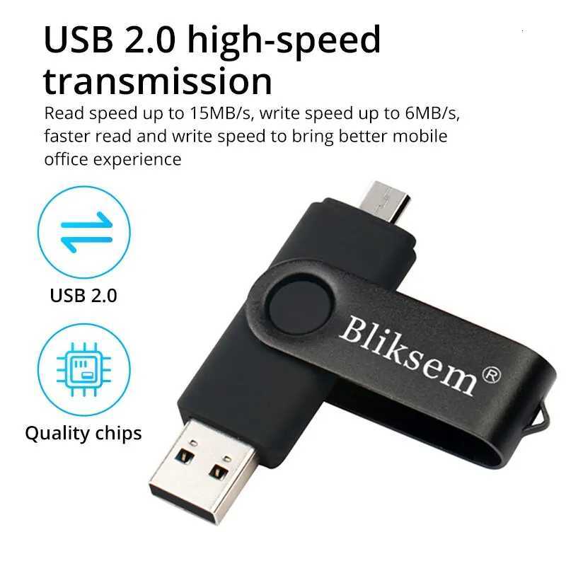 Bliksem OTG Flash Drive 32GB 64GB High Speed USB20 for PC Mobile Phone USB Metal Mini Pen Drive 32GB USB Flash Drive 64GB C251209