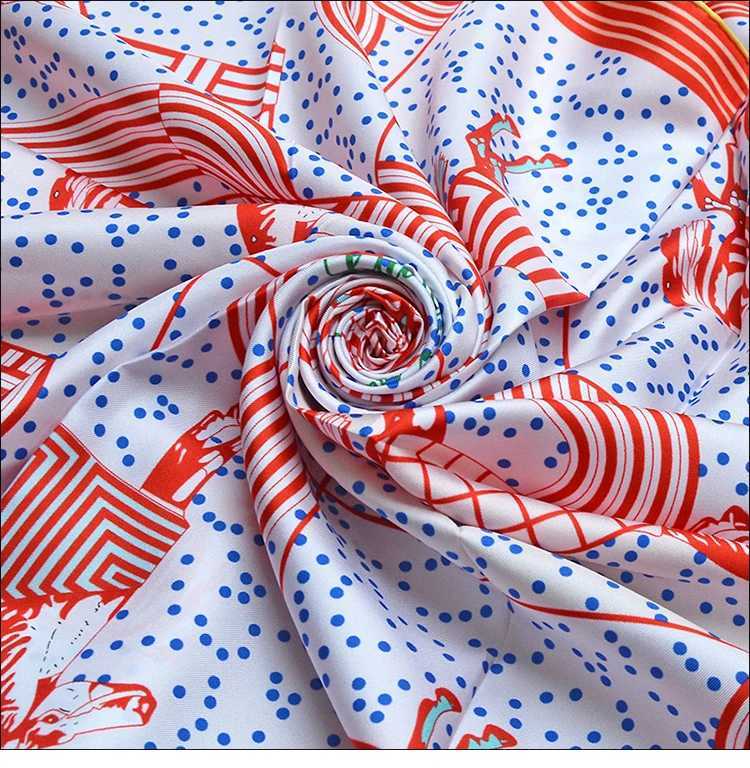 Luxury Sunscreen Headscarf M90F134-2 Coarse twill easy to shape 90 90 silk square scarf spray painting process hand rolled edge Y251208