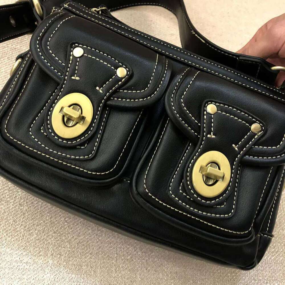 JIAERDI Vintage Moto Biker Black Shoulder Bags Women Retro High Street Leather Chic Pocket Underarm Bag Ladies Y K Handbag Purse