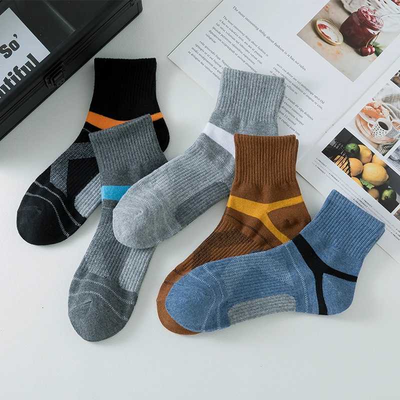 3/4/5 Pairs High Quality Men Socks Black Sports Socks Casual Soft Running Four Season Absorb Sweat Breathable Male SockT251209