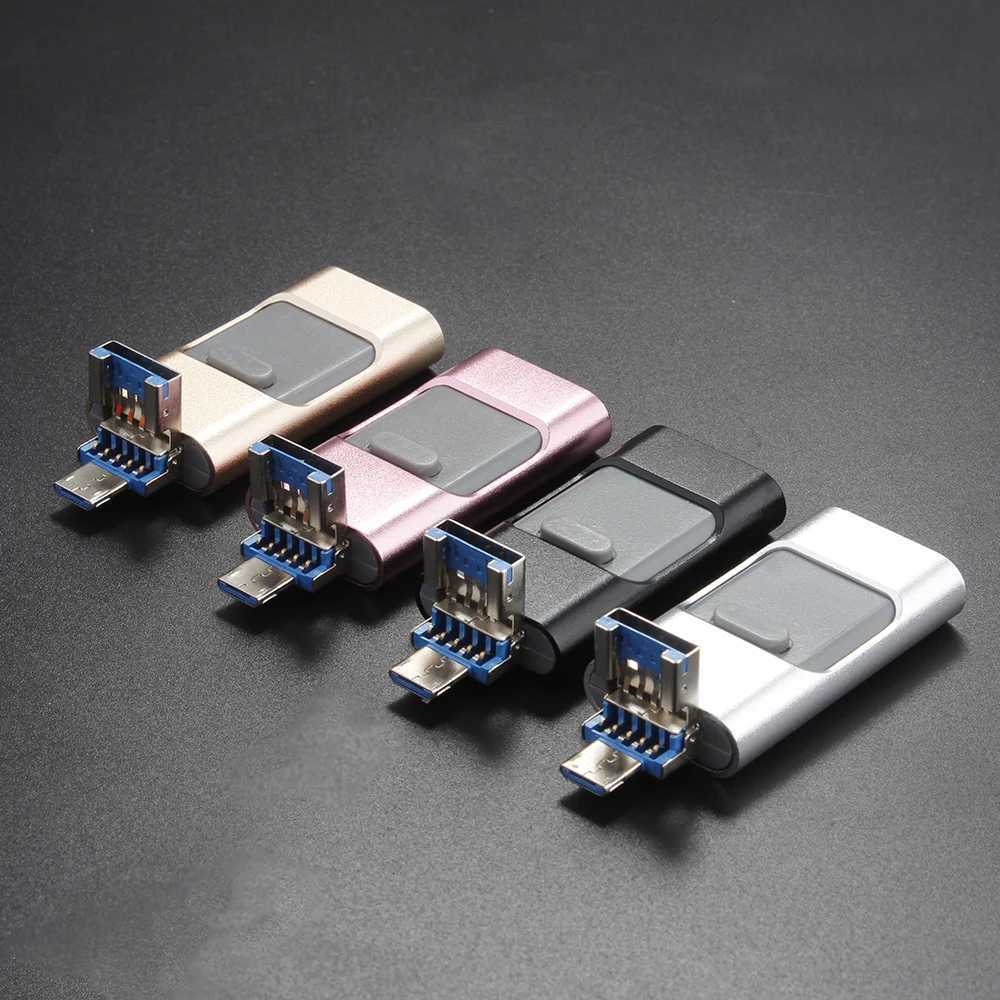 for iPhone USB Flash Drive 2TB 1TB USB 30 Pendrive 3in1 Mirco USB 30 512G 256GB 128/64/32gb Memory Stick USB Key MFi Pen drive C251209