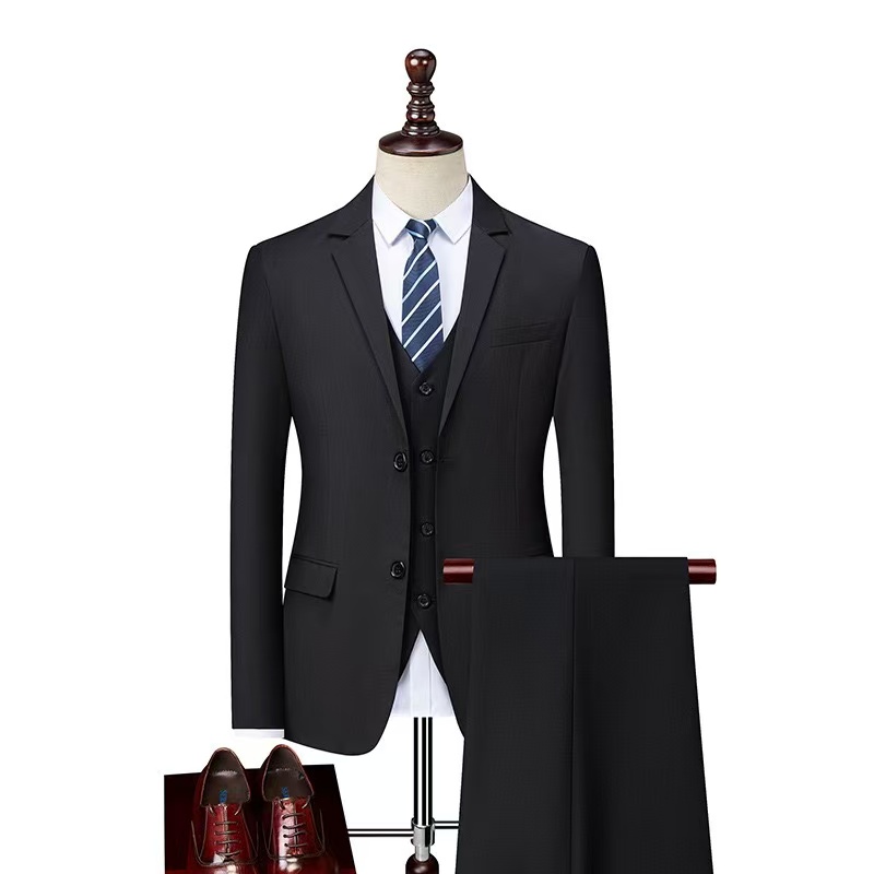 T2594 Men's Slim Fit Korean Style Wedding Groom Formal Suit, Elegant and Handsome Striped Suit Jacket