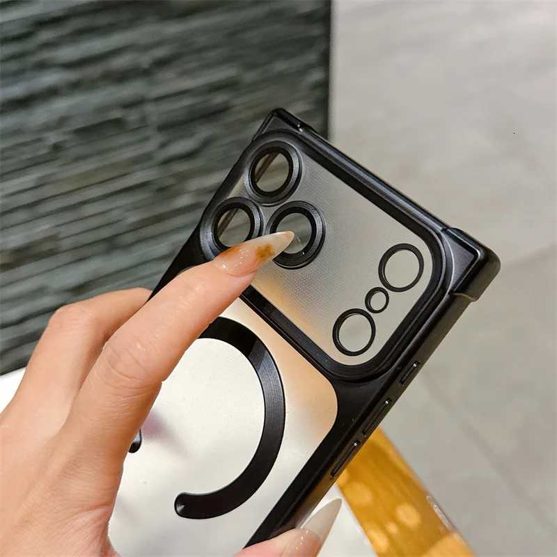 Camera Window Protection Magnetic Case For iPhone 17 Air 16 14 15 Plus 13 Pro Max For Plating Matte Soft TPU Back Cover C251209