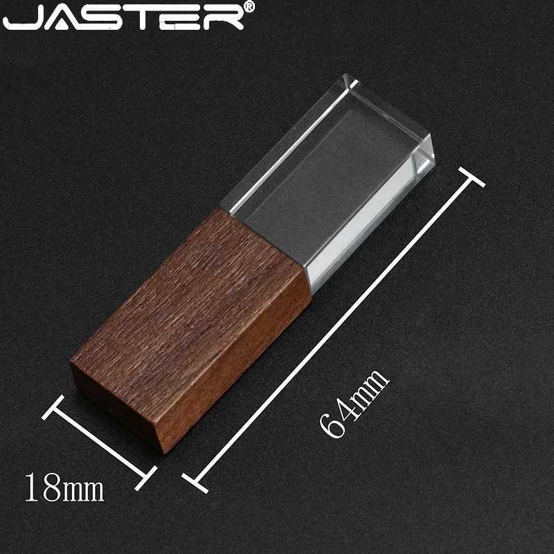 JASTER Crystal Wooden usb flash drive pen drive U disk memory stick pendrive 4GB 8GB 16GB 32GB 64GB wedding gift thumb drive C251209