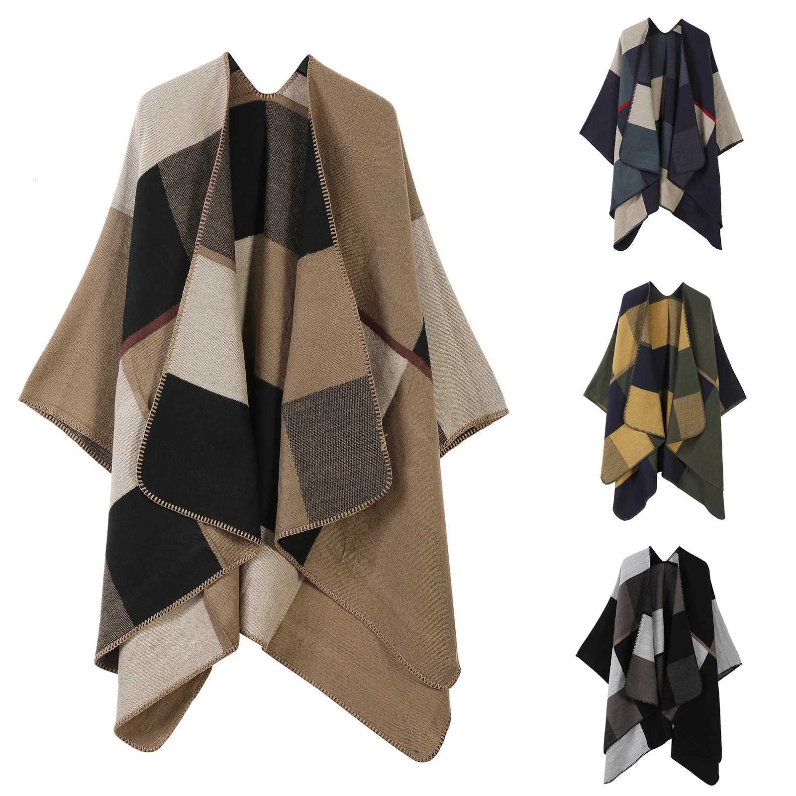 Luxury New Ladies Fashionable Knitted Shawl High-End Travel Wear Imitation Cashmere Cloak Female Thickened With Knitted Warm Shoulder Y251208