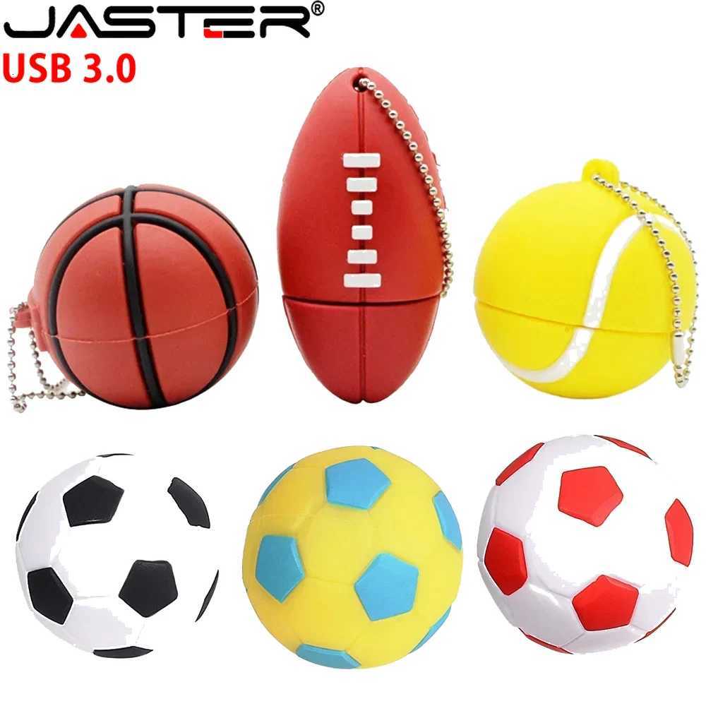 Football USB 30 Flash Drive 64GB Key Chain Pen Drive 32GB Gifts Cartoon Memory Stick Black White Red Pendrive 16G C251209