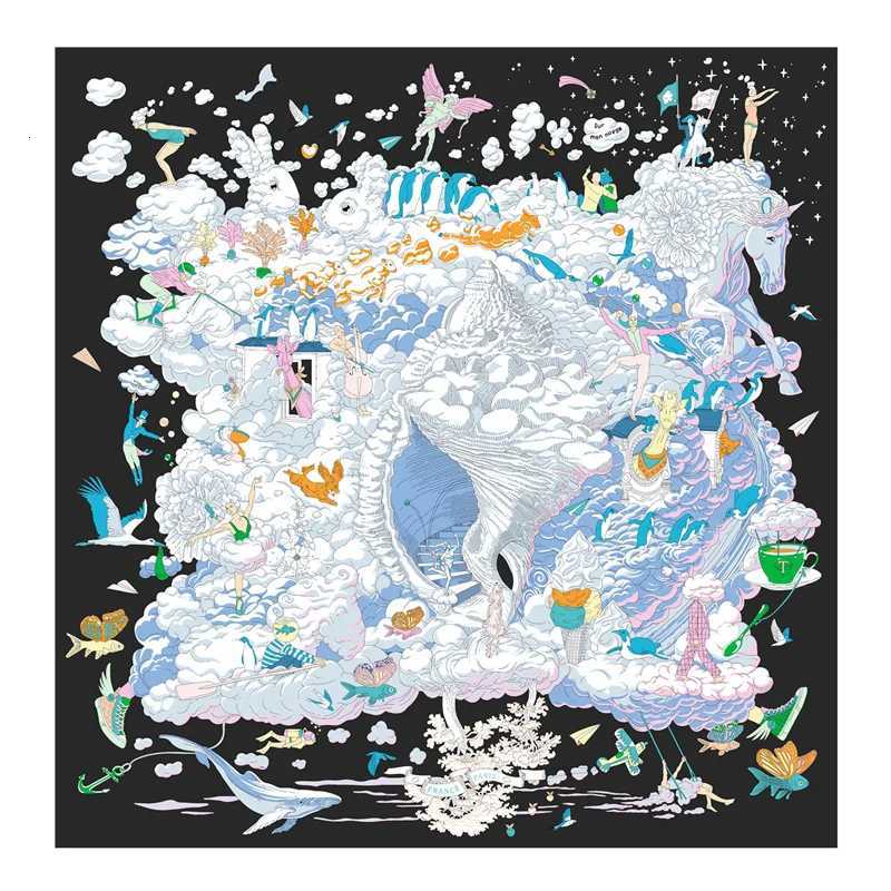 Luxury POBING Twill Silk Scarf Women Euro Horse Print Square Scarves Echarpes Foulards Femme Wraps Bandana Lxury Hijab Y251208