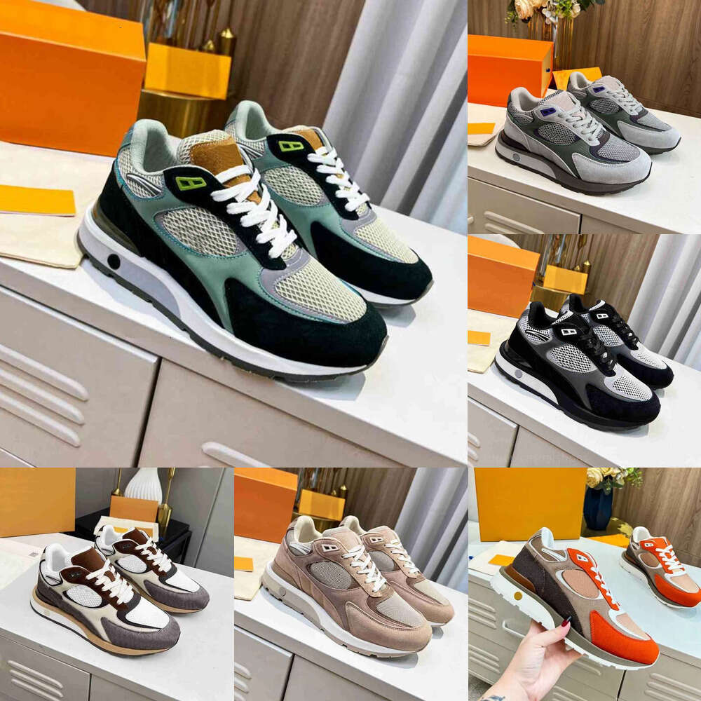 Designer Mens shoe Run Away Sneakers Classic Suede Mesh Leather lace-up Platform Casual Shoes dress formal Outdoor sports running Trainers athletic shoes
