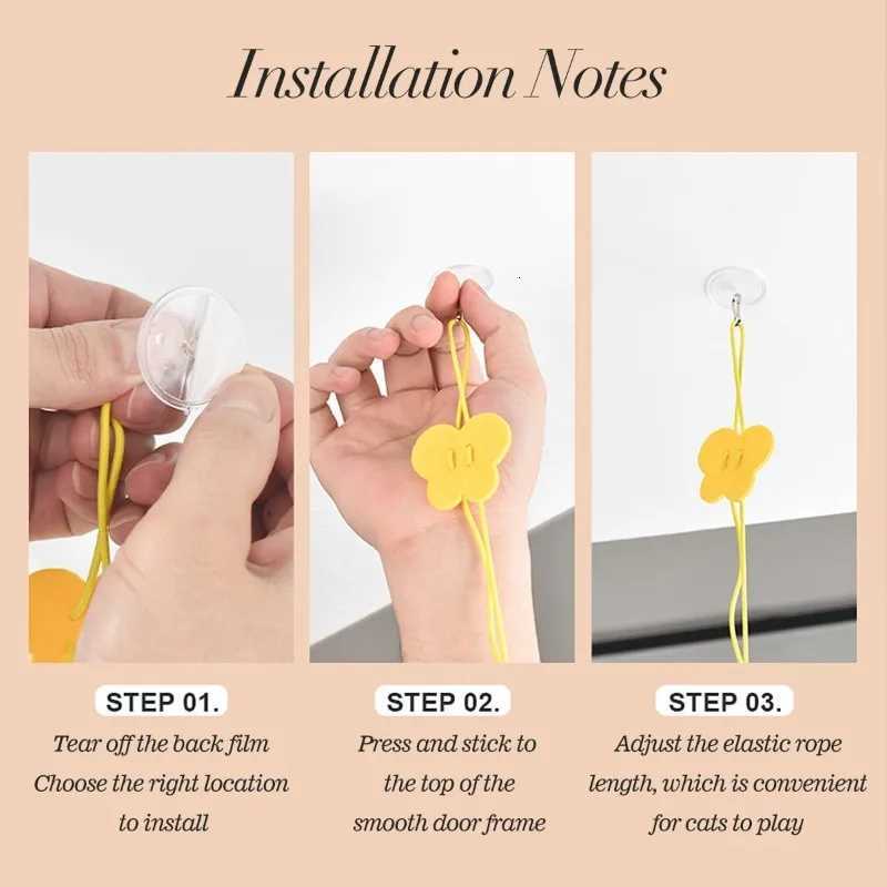 New Interactive Toy with Elastic Cat Catching Rope and Retractable Door Hanging for Cats To Exercise Indoors M251209