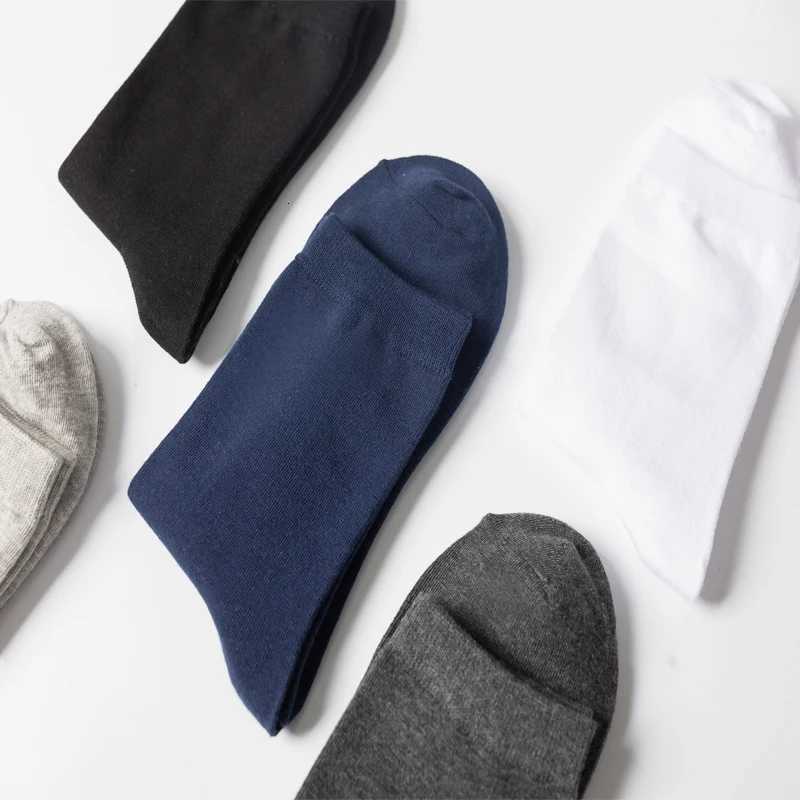 10Pairs/Lot Men Combed Cotton Socks Black Casual Business Breathable High Quality Man Sock New For Male Plus Size EU38-48T251209