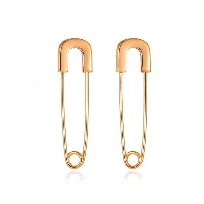 New designer Full Dia Paperclip For Women Simple Design Geometric Pin free shipping Stud Earrings Internet Celebrity Super Shiny luxury Ear Jewelry