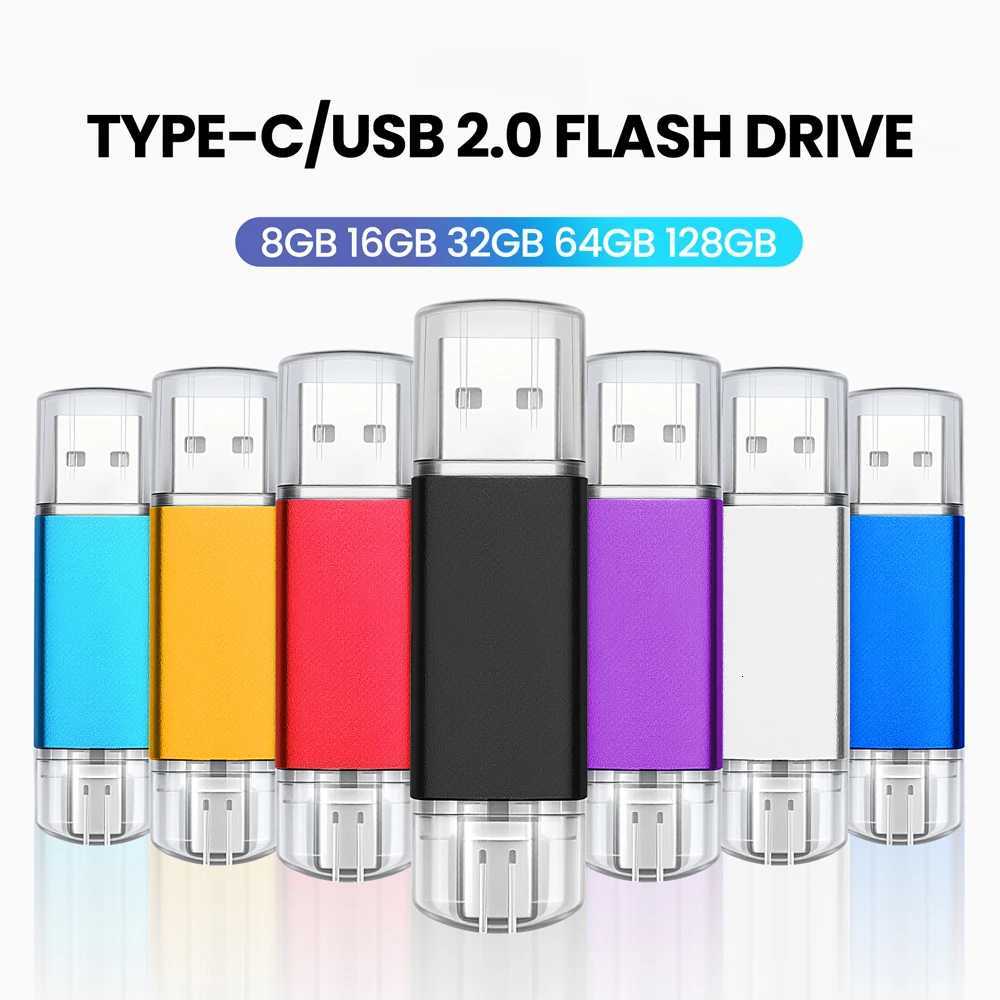 USB C Thumb Drive 64GB USB20 to USB Type-c Flash Drive High-Speed Transmission Memory Stick for pro GalaxyiPad PC C251209