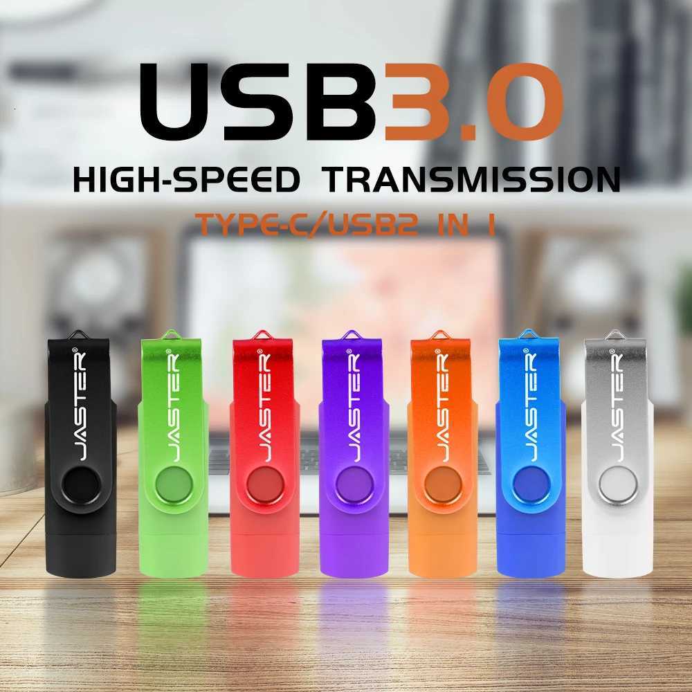 JASTER High Speed TYPE C USB Flash Drive 30 8GB 16GB 32GB 64GB 128GB Rotatindrive Cputer Mobile Phone Dual-Use U Stick C251209