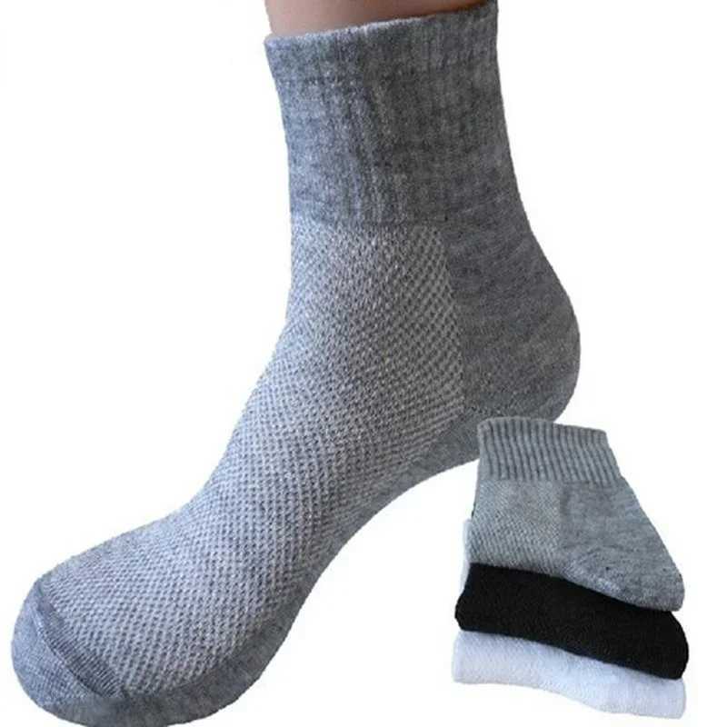 1Pair High Quality Men Spring/Summer Socks Black Mesh Cotton Sock Male Gray Casual Breathable Cheap Socks Drop Shipping EU39-43T251209