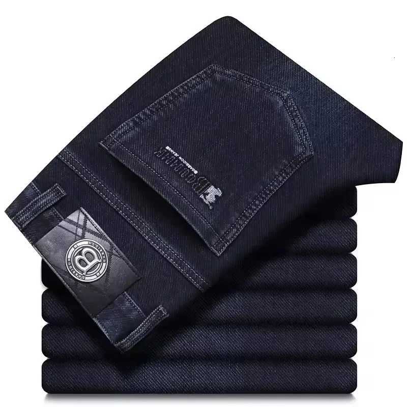 Brand Mens Straight-leg Jeans High-quality Light Embroidered Casual Versatile Fashion Slimming Smooth Silhouette Style M251209