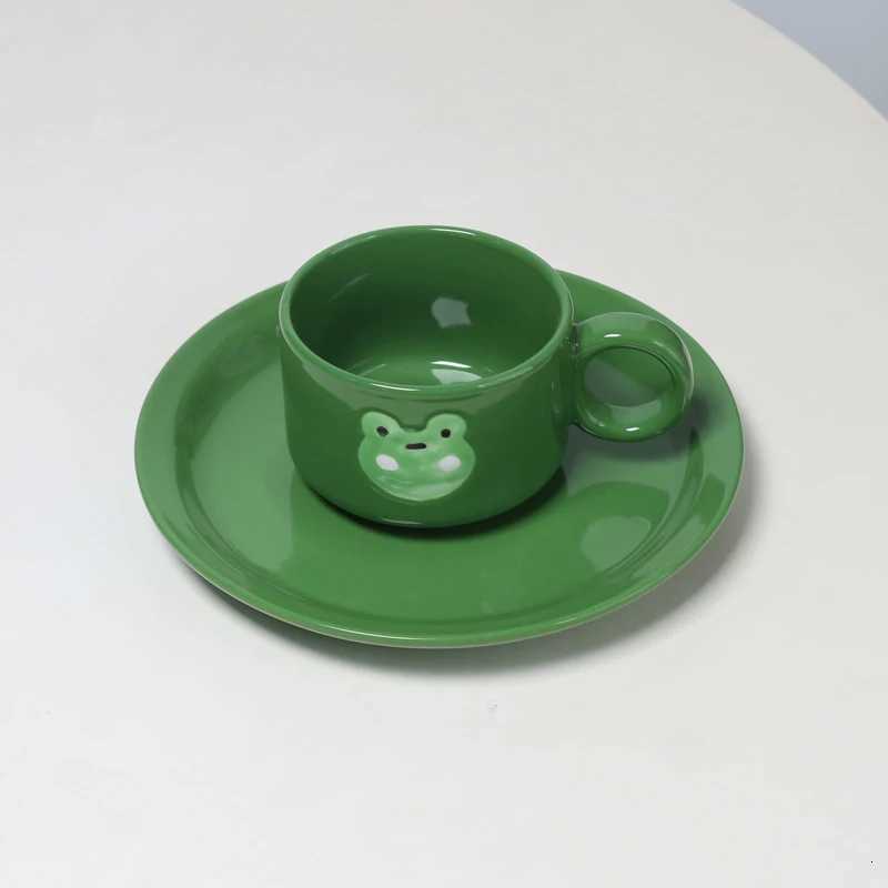 Creative Cute Ceramic Hand-painted Frog g Dessert Plate Summer High-value Water Cup Household Milk Coffee Cup Birthday Gift H251209