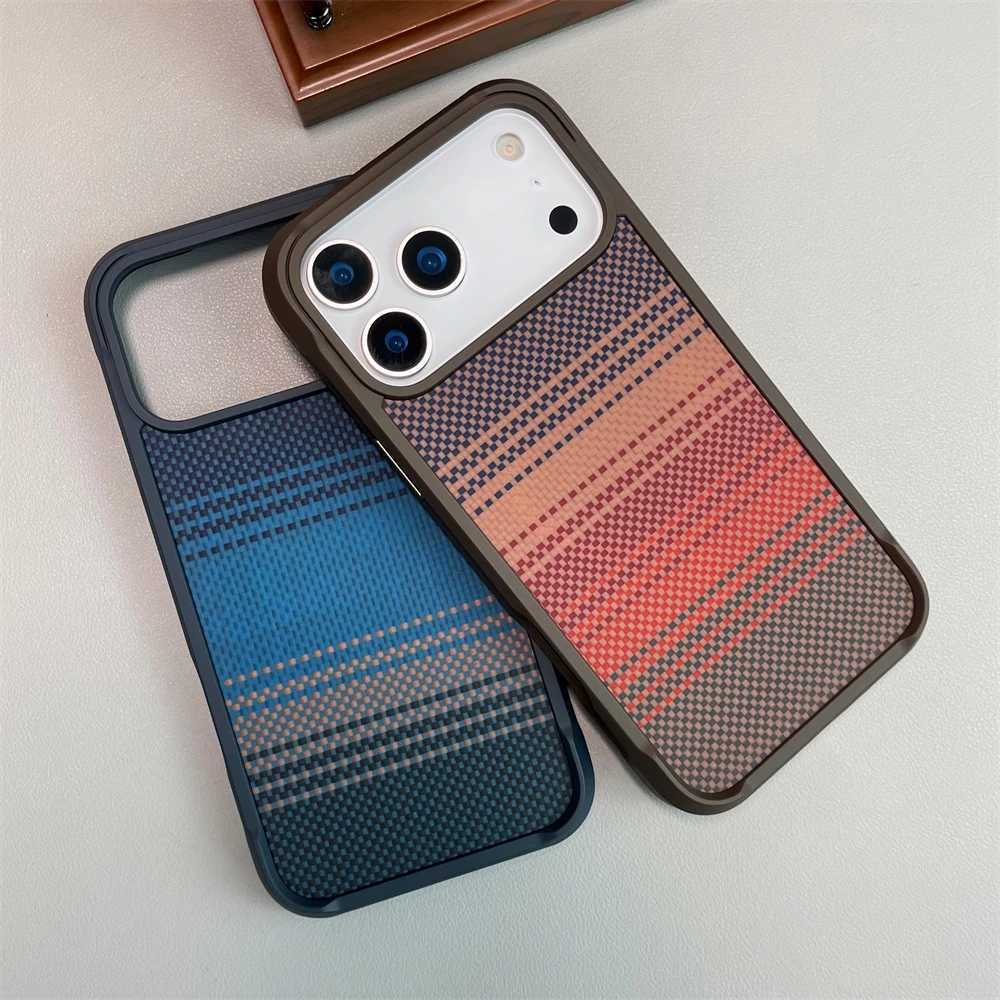 or Built-in Magnetic Carbon Fiber Matte Case for iPhone 17 Air 16 15 14 Pro Max for Shockproof Bumper Frosted Cover C251209