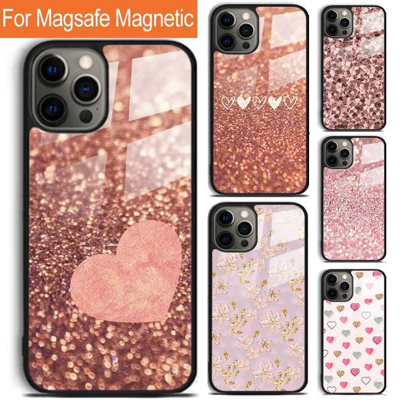 Gold Rose Love Phone Case For iPhone 17 Air 16 15 14 12 Pro Max Plus Magnetic Wireless Charging Cover C251209